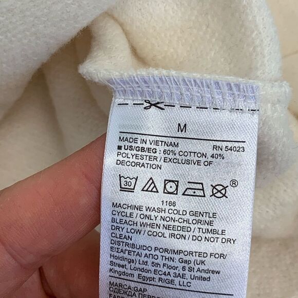 Gap cream slouchy cozy sweatshirt with lace up sleeves size medium - Picture 5 of 5